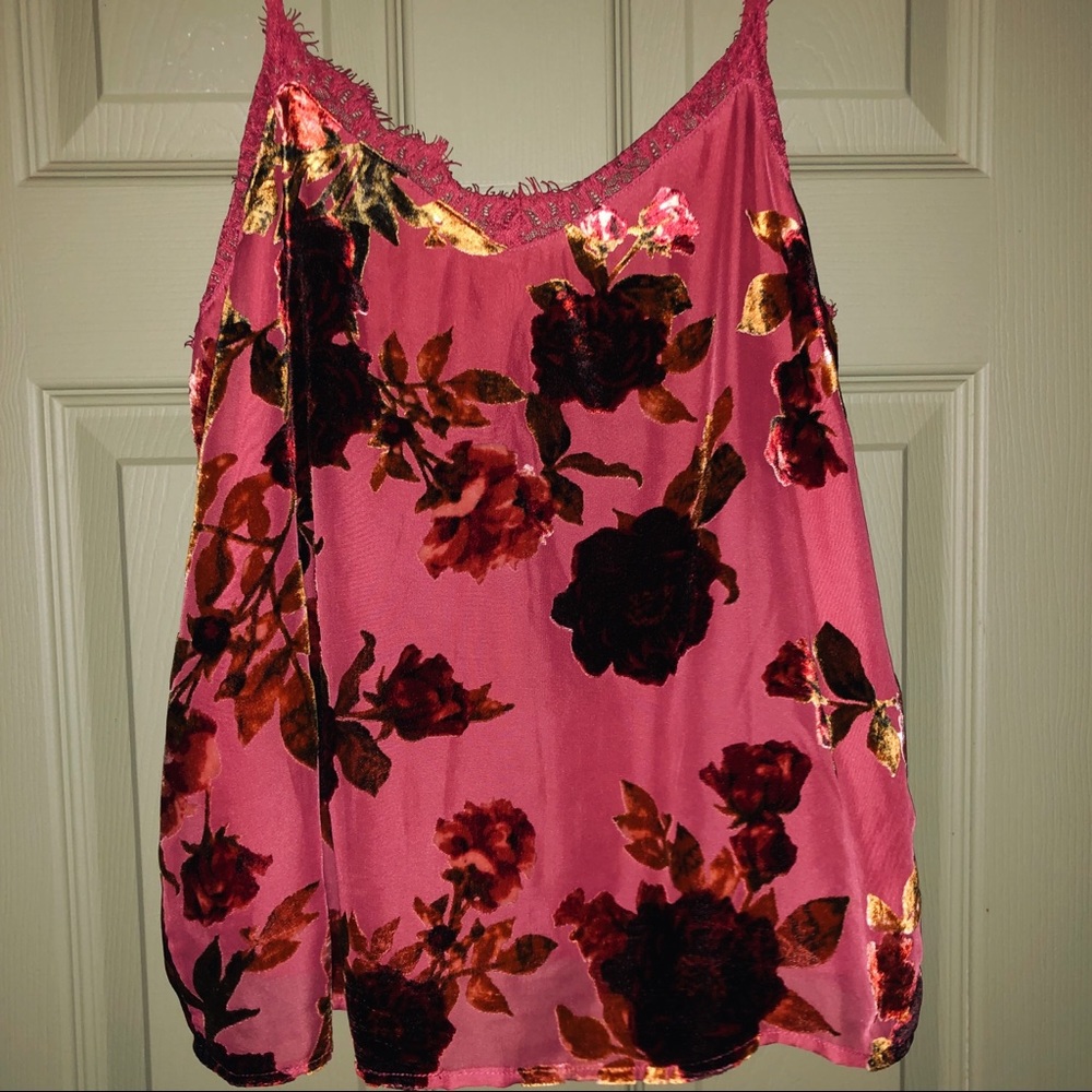 Ana Velvet and Floral Tank